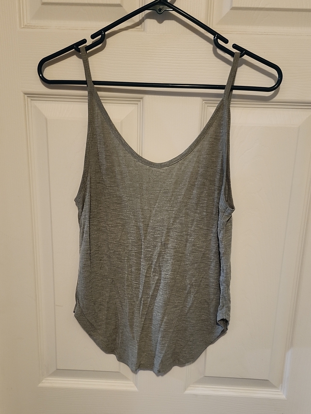 Lightweight Grayish Green Scoop Neck Women's Tank Top